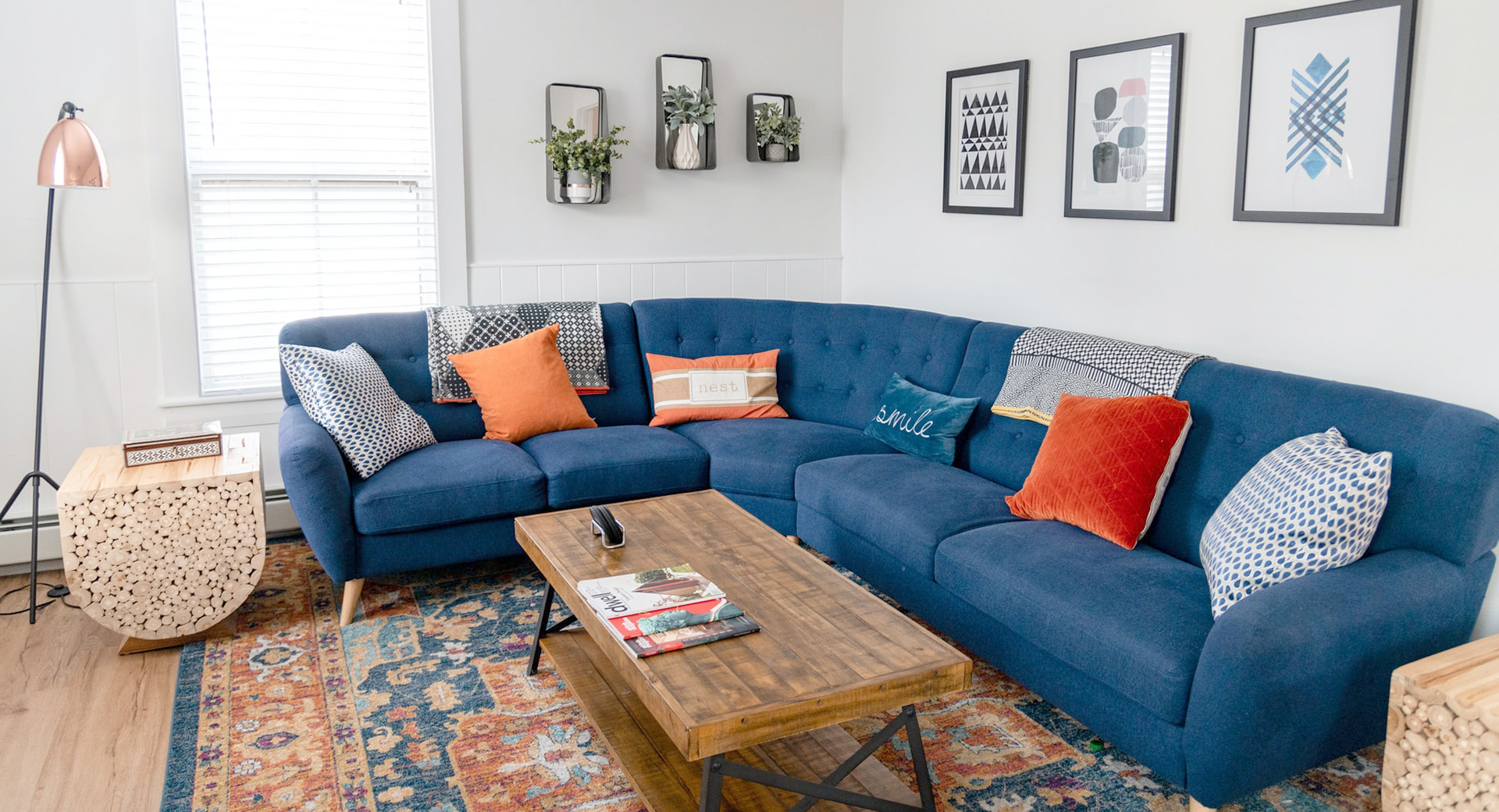 Modern apartment with a pole